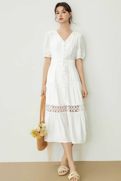 Summer Bubble Sleeve Dress
