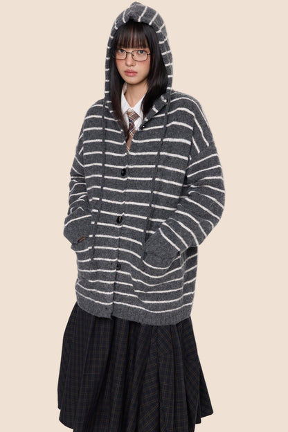 Vintage Hooded Sweater Jacket