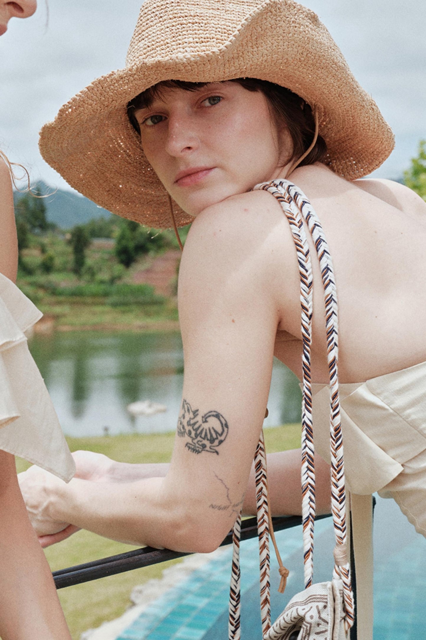 Eternal River Bandeau Top Wide-Leg Trousers Set-Up