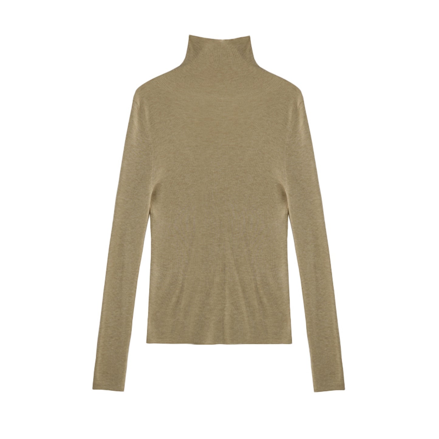 Wool Pile Collar Slim Knit Top