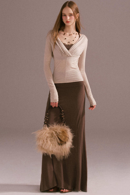 Spice V-neck Maxi Skirt Top Set-Up