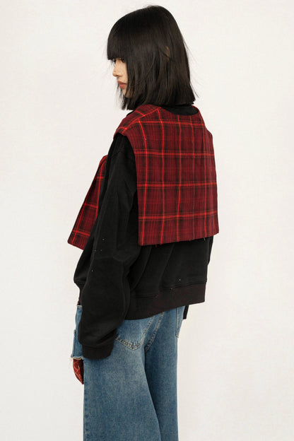 Retro Plaid Patchwork Top