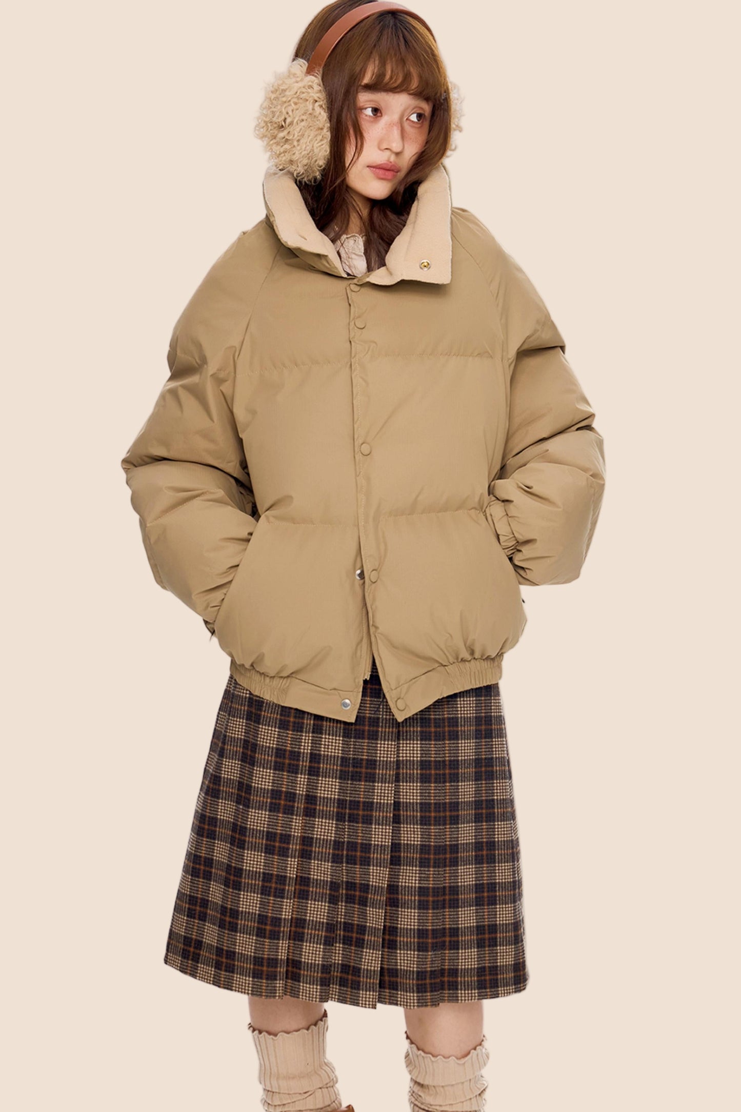 Color-Blocked Cotton Winter Jacket
