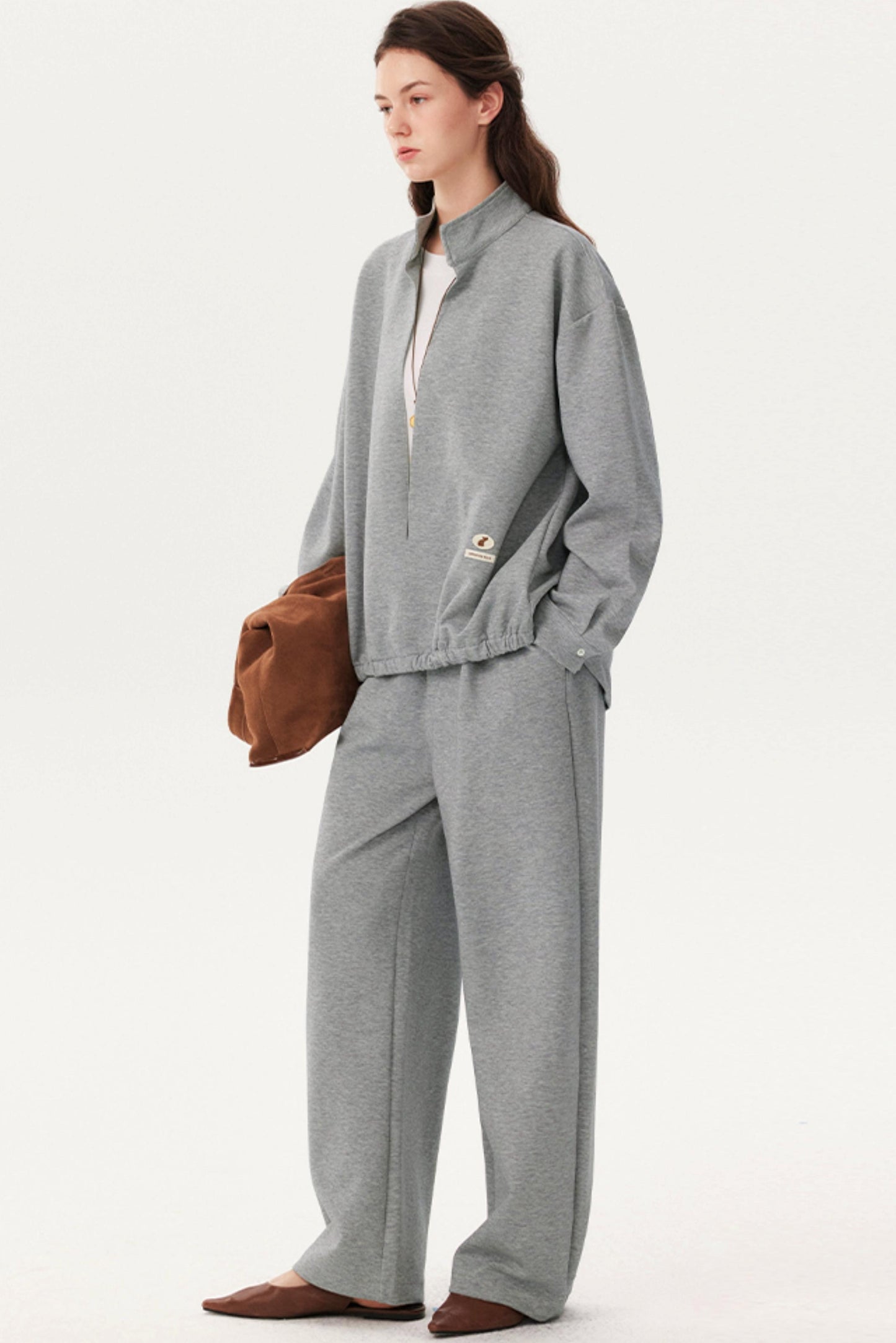 Fake Two-Piece Sweatshirt Pants Set-Up