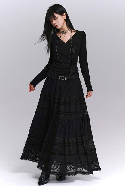 Gothic Style Lace Long Skirt
