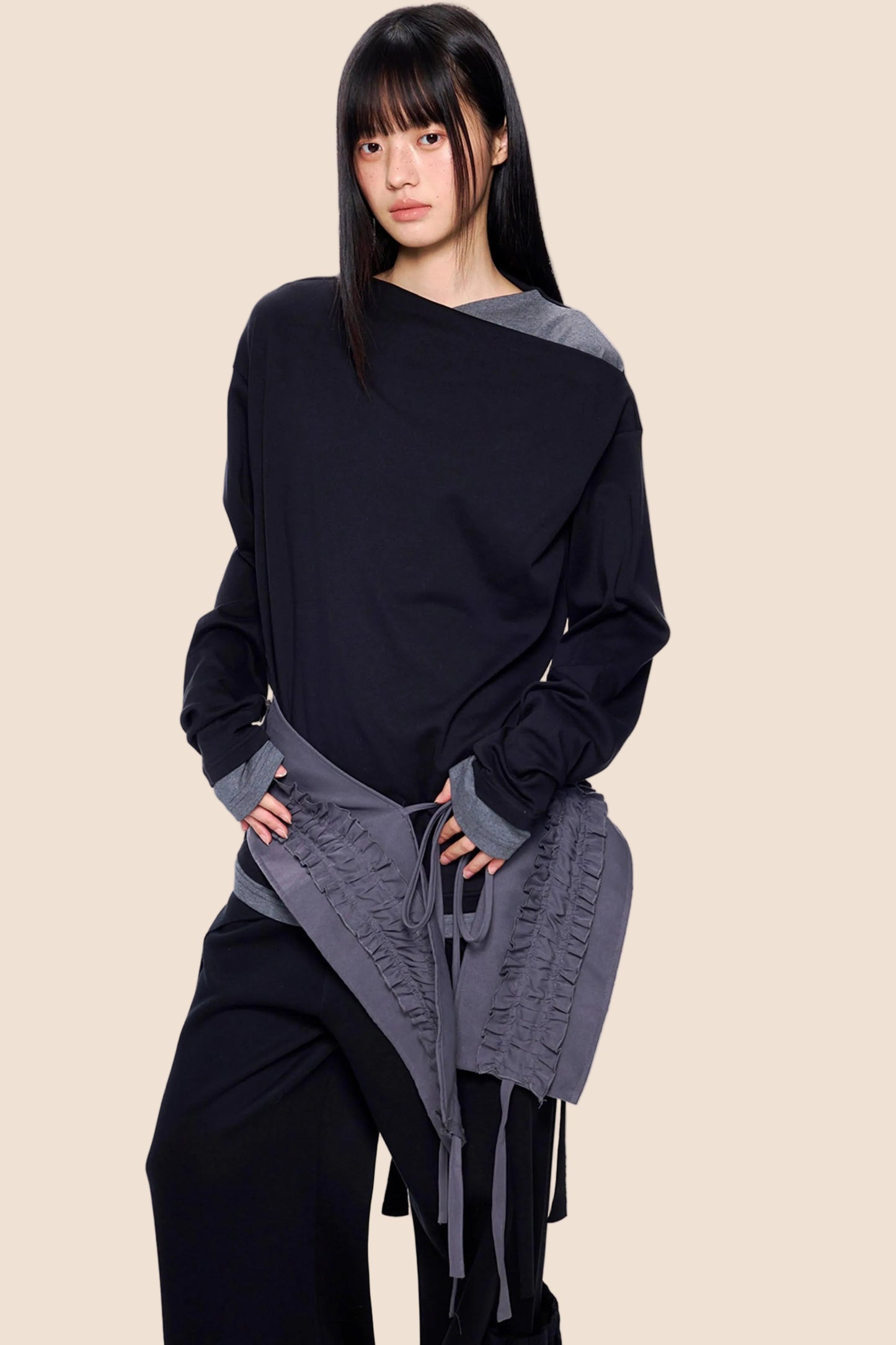 Structured Color-Block Blouse