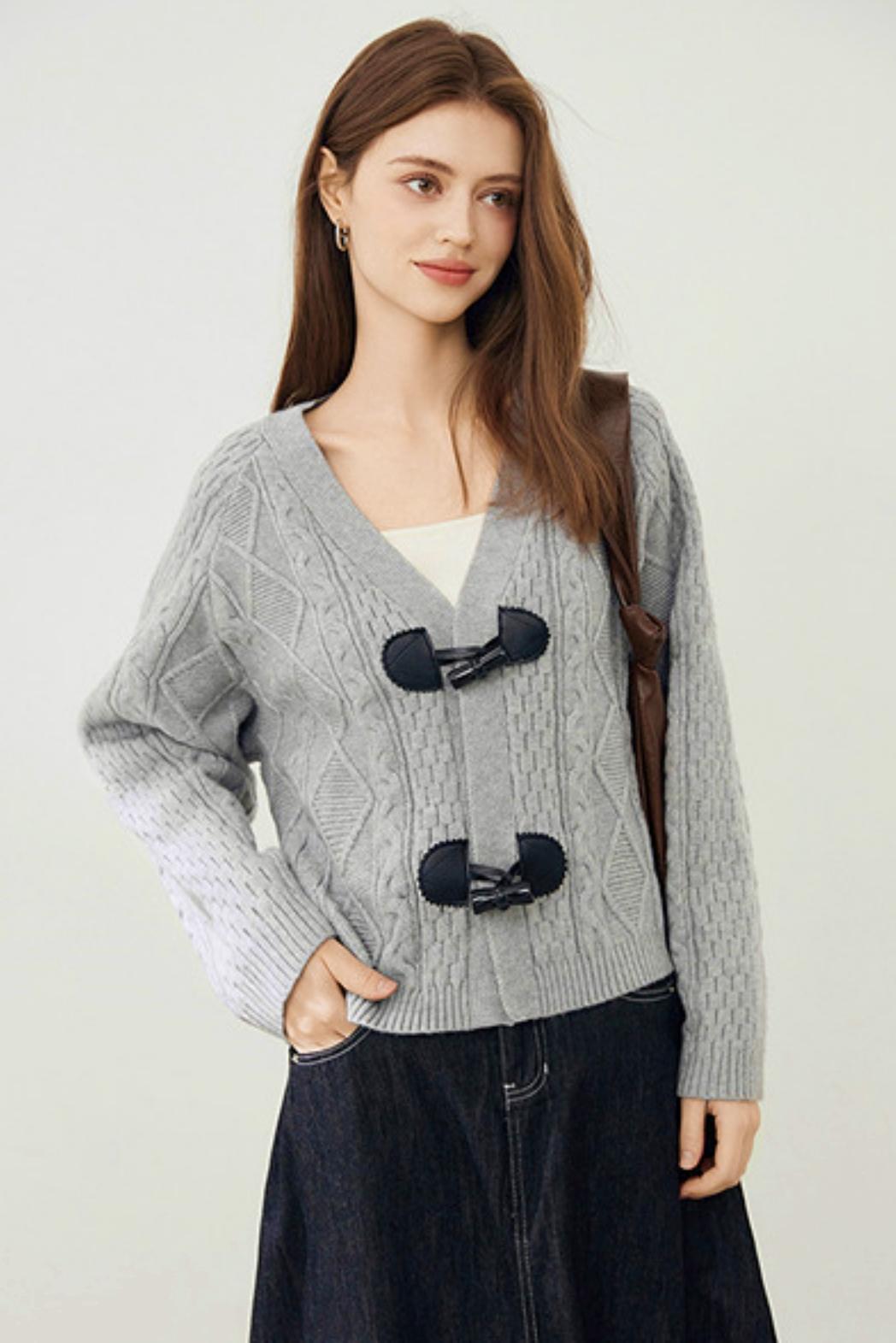 Cow Horn Buckle Cardigan
