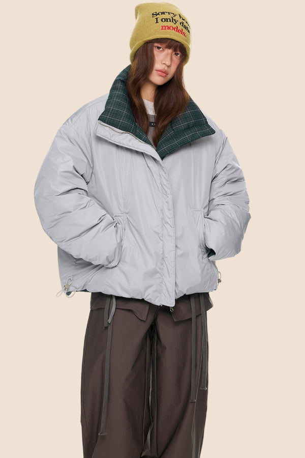 Reversible Plaid Down Jacket