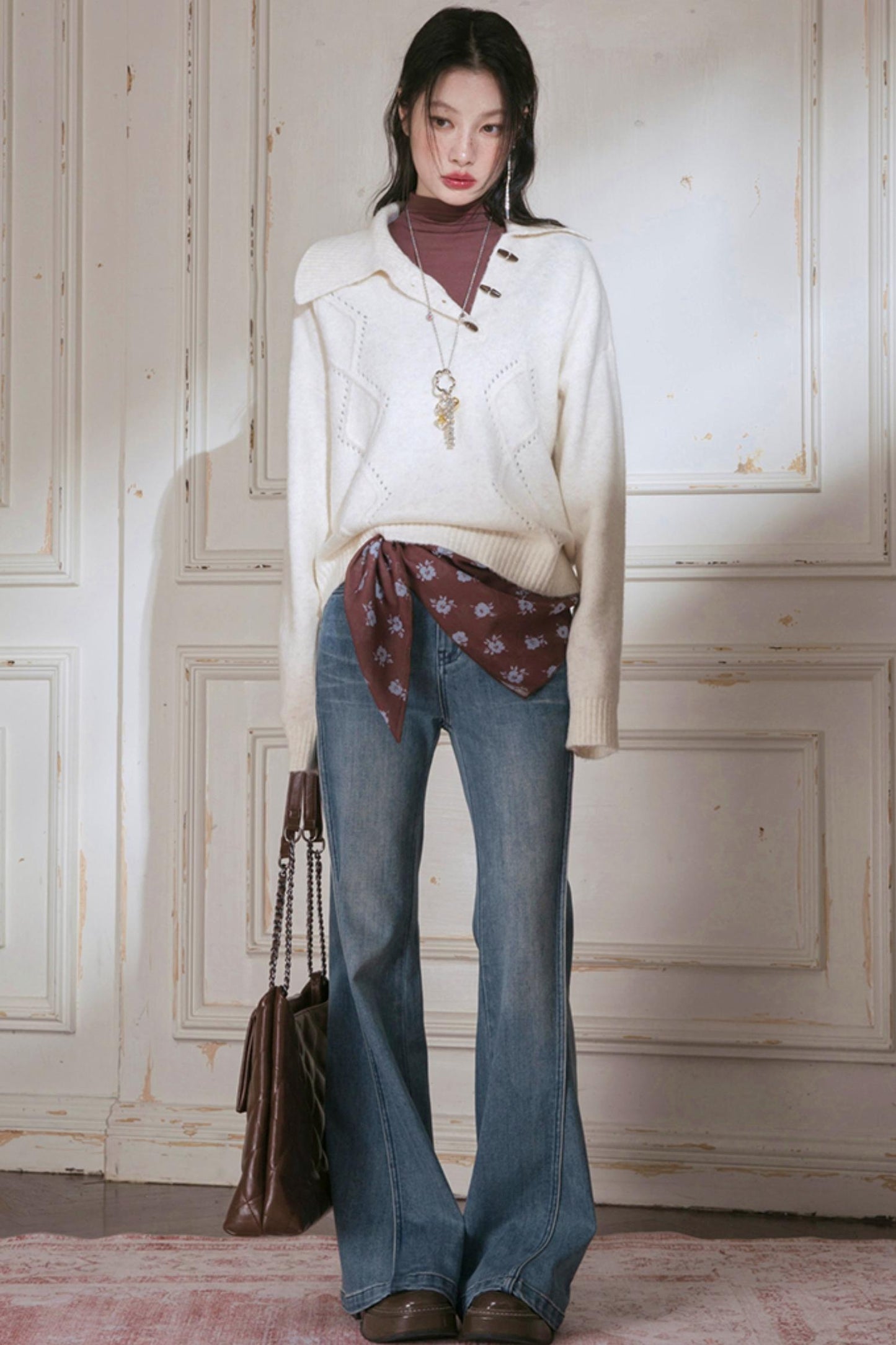 Cream Asymmetrical Sweater