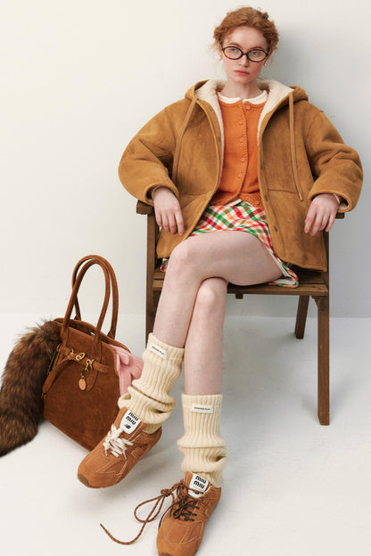 Reversible Hooded Suede Jacket