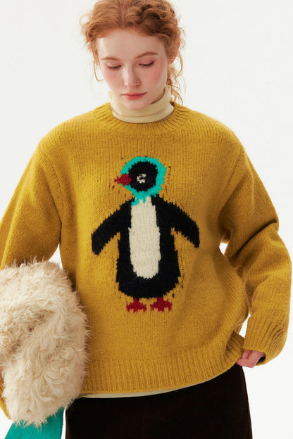 Scarf Penguin Wool Sweater