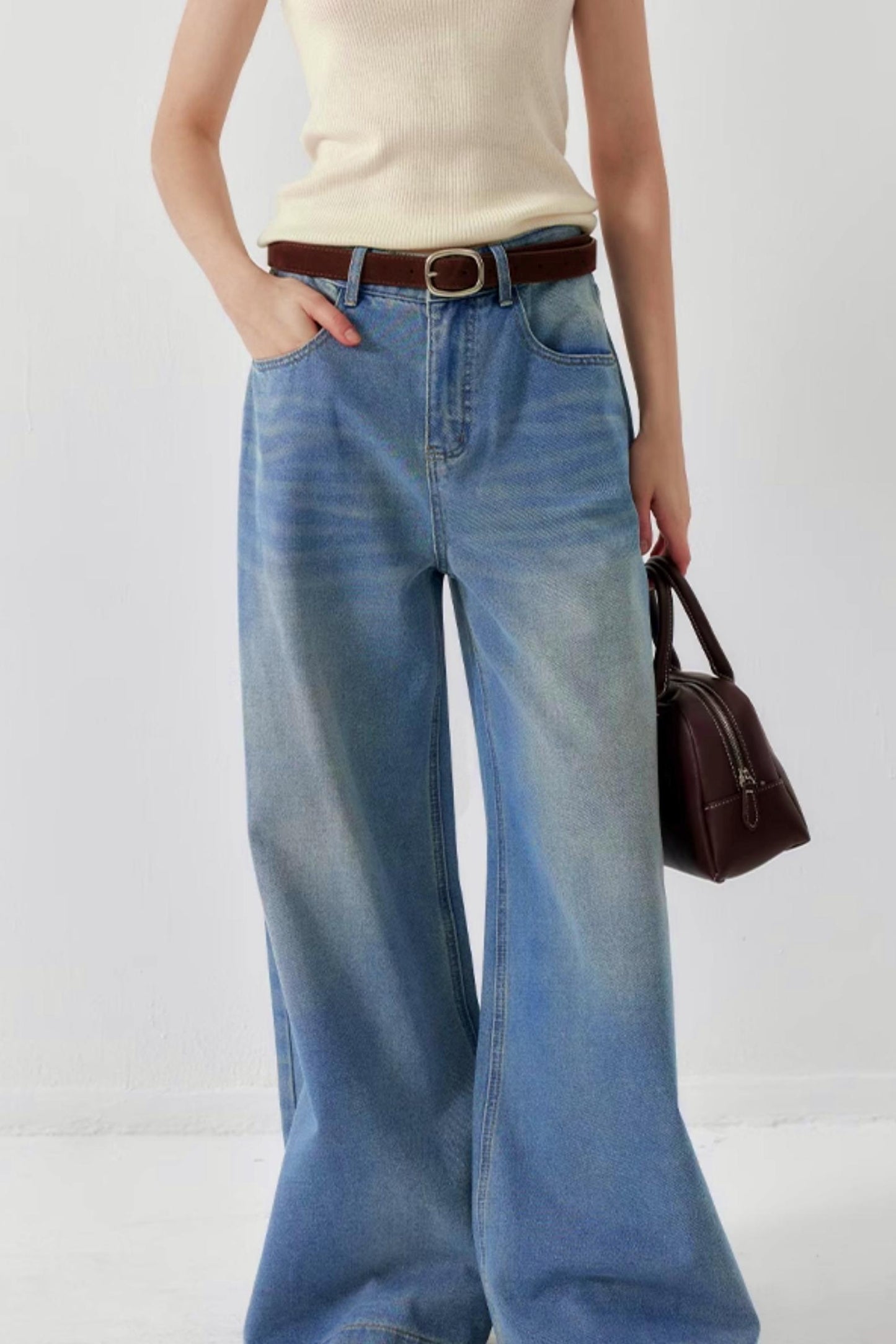 High Rise Bow-Back Jeans