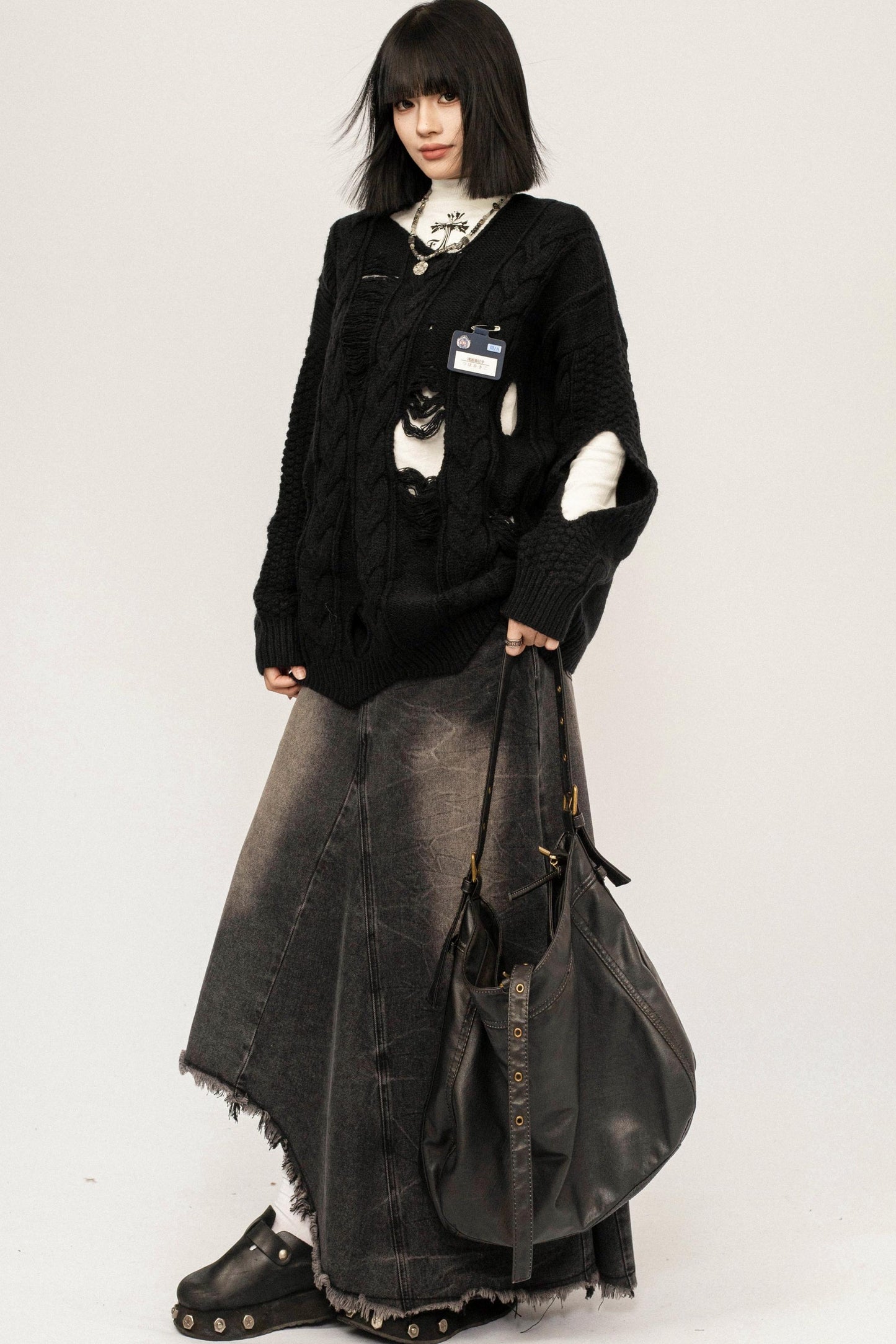 Retro Ripped Knit Top