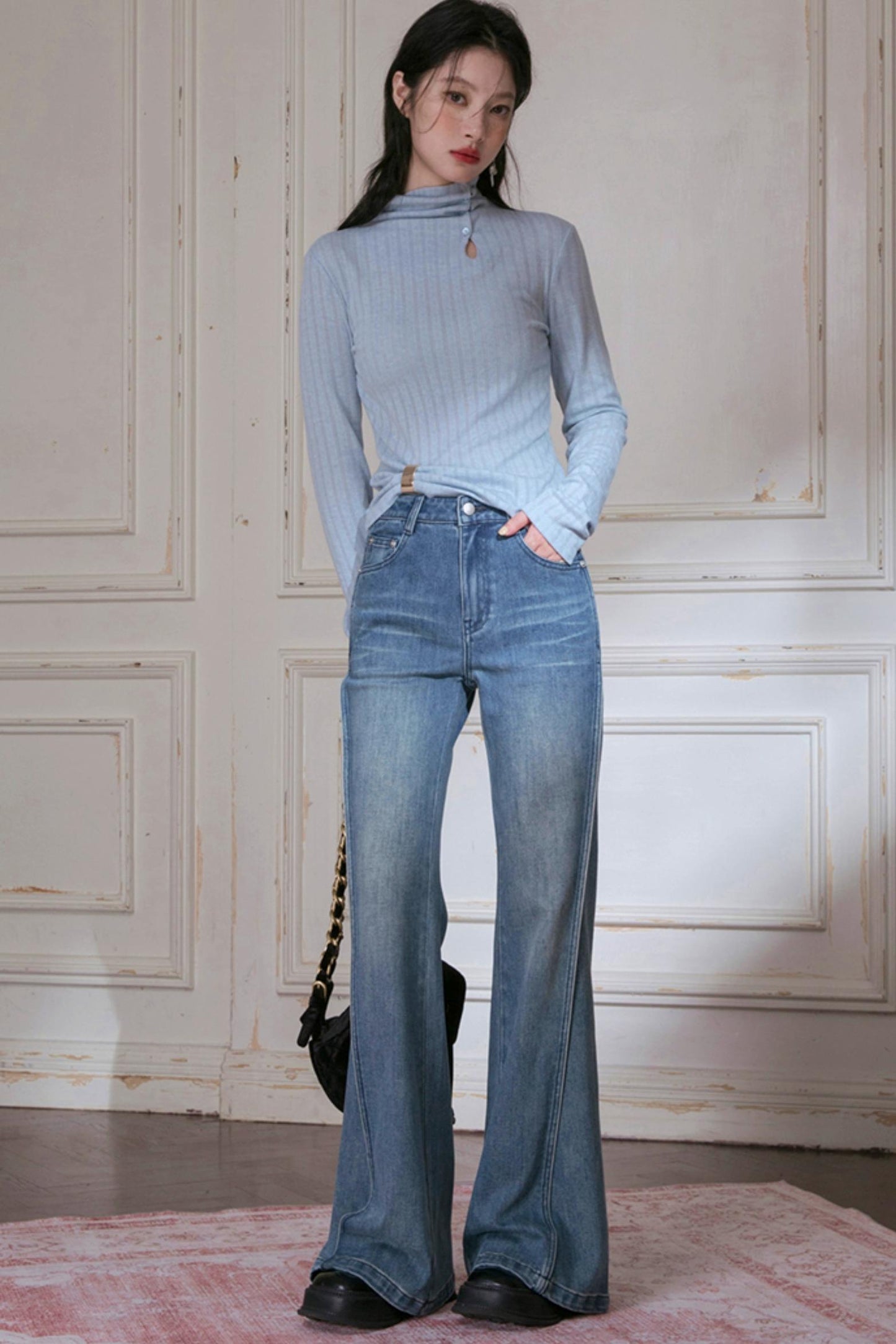 Oxygen Blue Turtleneck Sweater