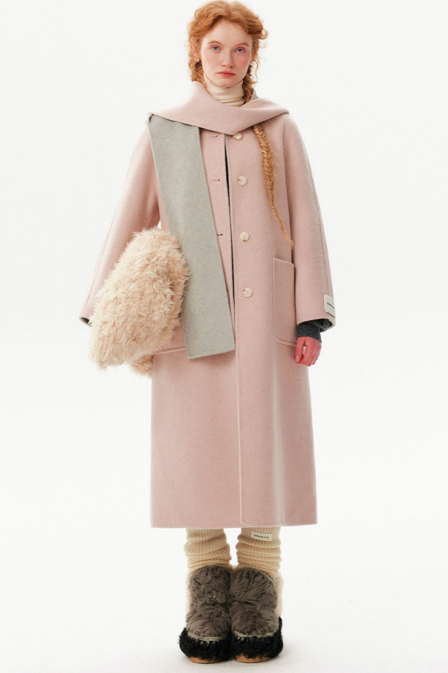 Silk Wool Reversible Scarf Coat