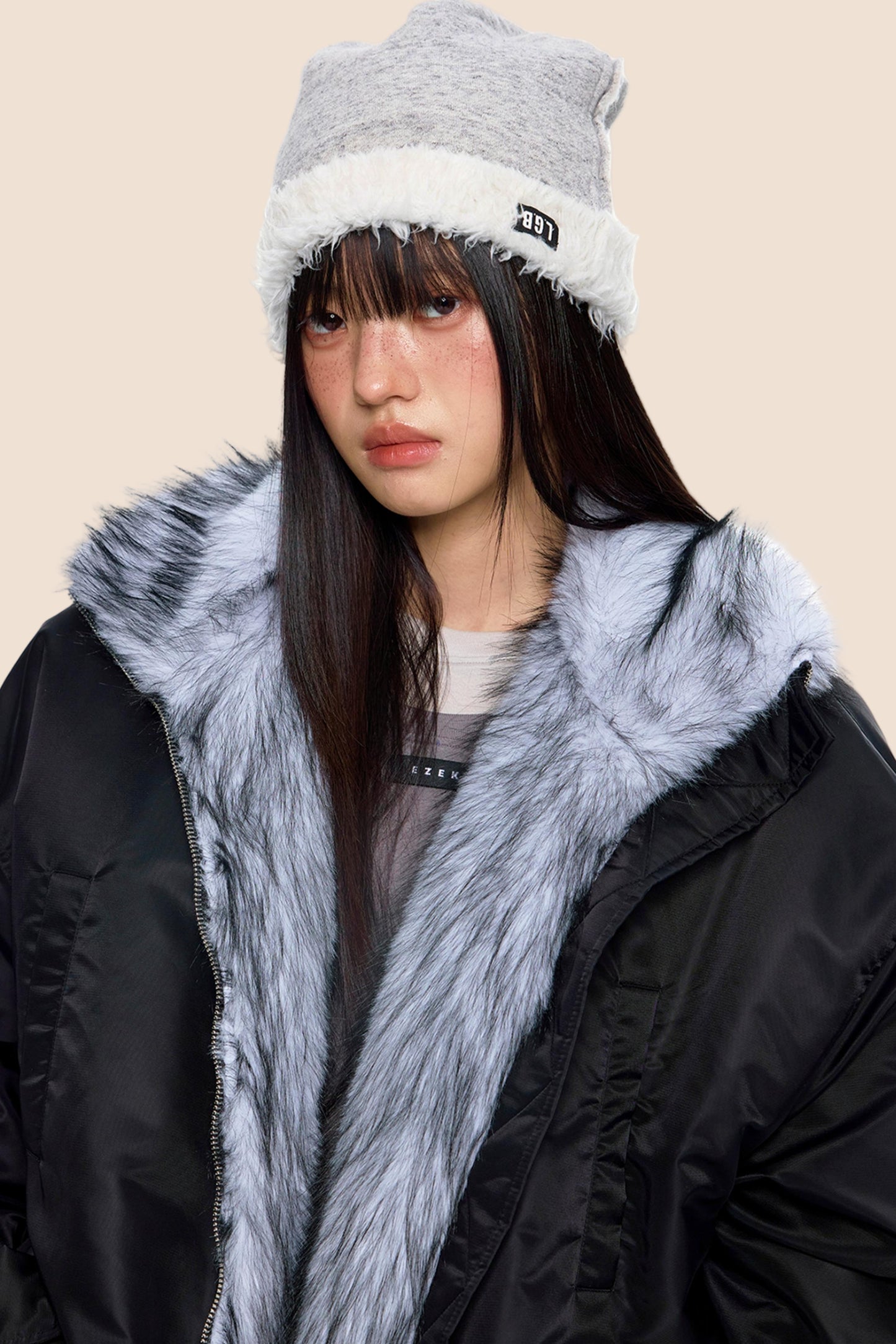 Fur-Trimmed Color-Blocked Cotton Jacket
