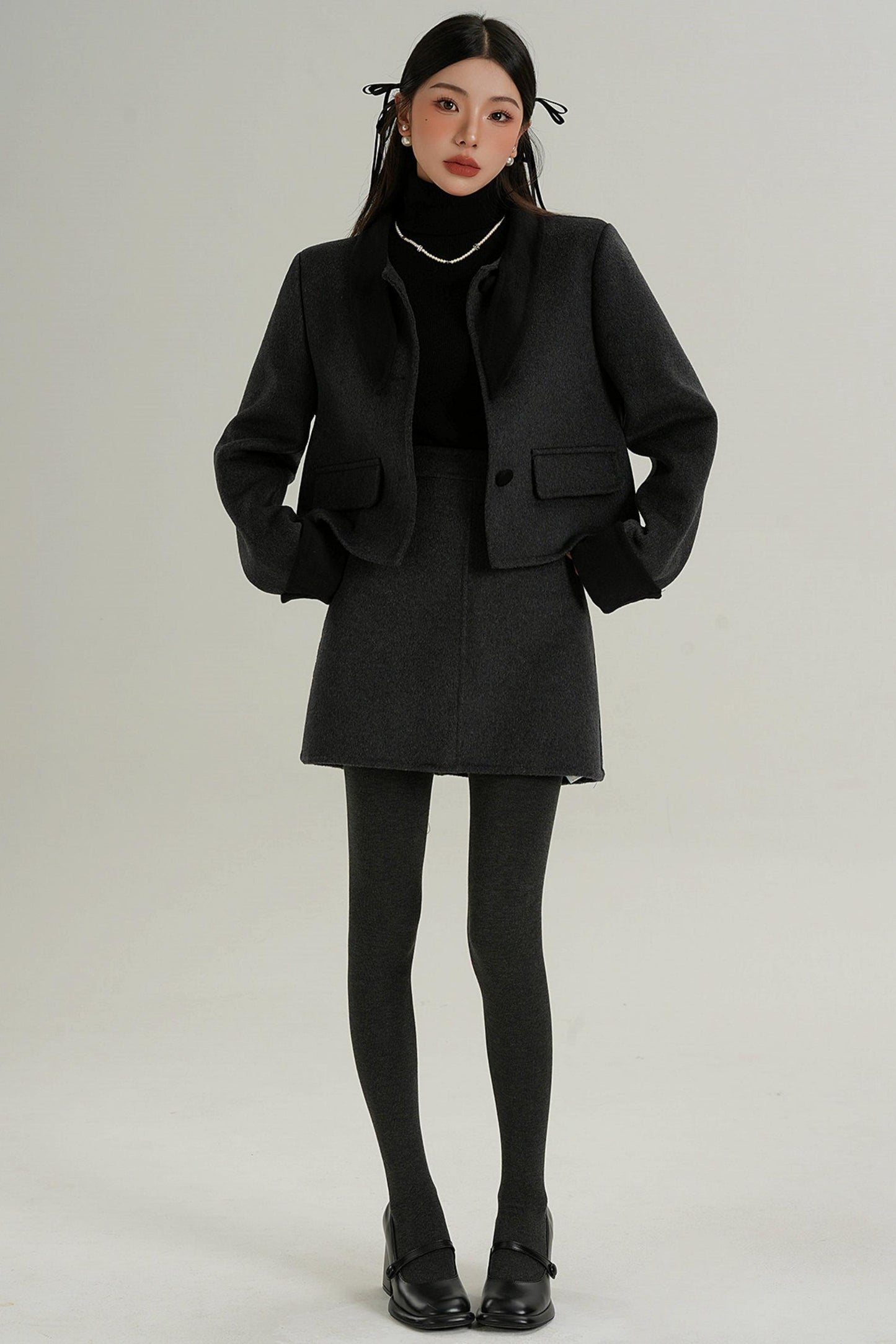 Sophisticated Two-Piece Wool Fashion Coat Set