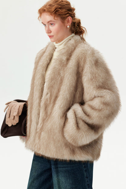 Faux Fox Fur Winter Coat