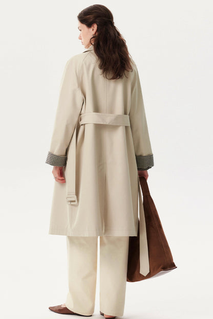Nordic Plaid Trench Coat