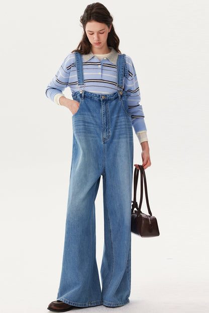 Retro Blue Denim Jumpsuit