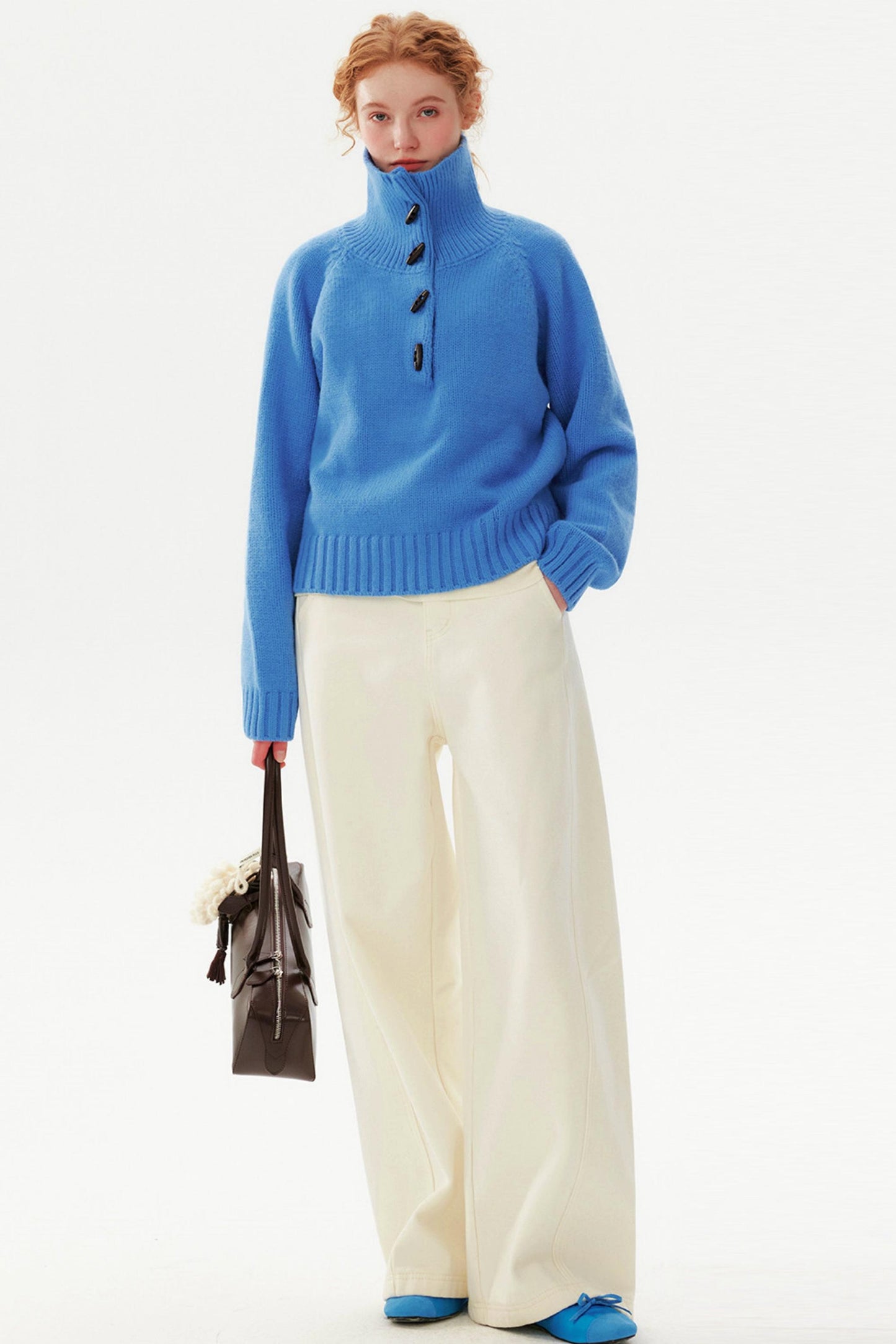 Light Bean Green Toggle Sweater