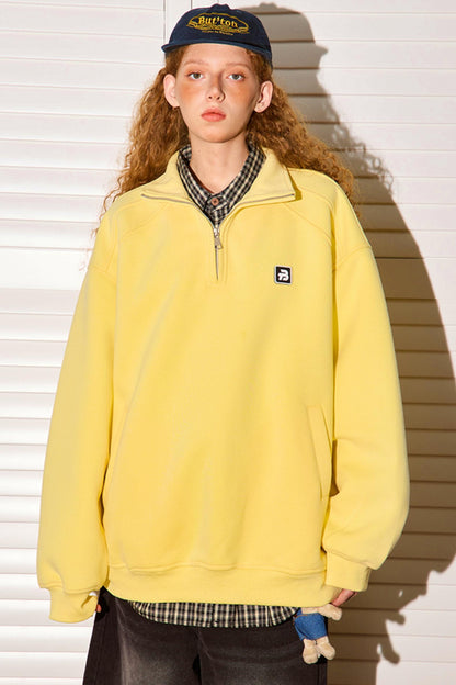 Half-Zipper Stand Collar Polo Sweatshirt
