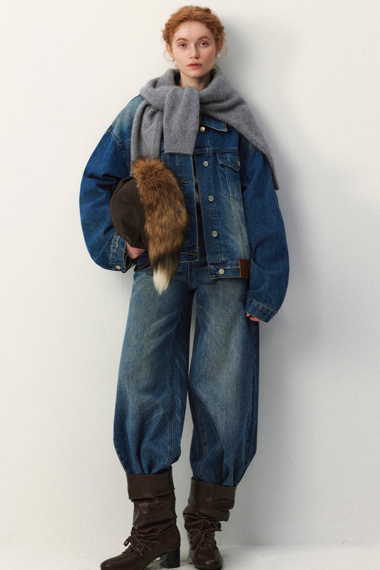 Retro Blue Denim Jacket Set-Up