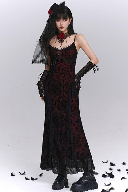Gothic Black Camisole Dress Set-Up