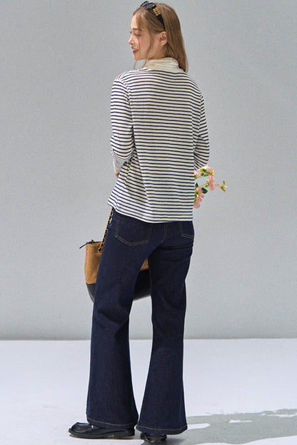 Striped Knitted Base Layer T-Shirt