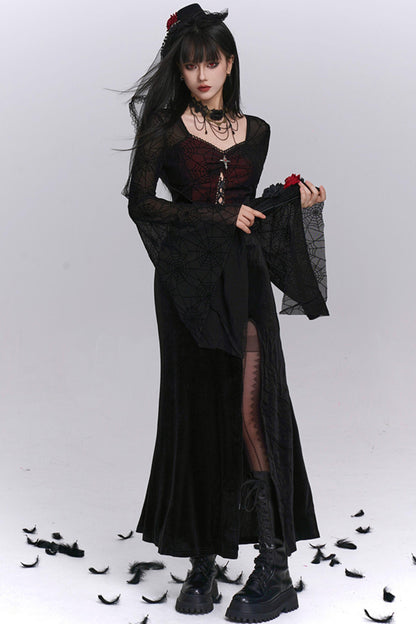 Sexy Gothic Flared Sleeve Dress