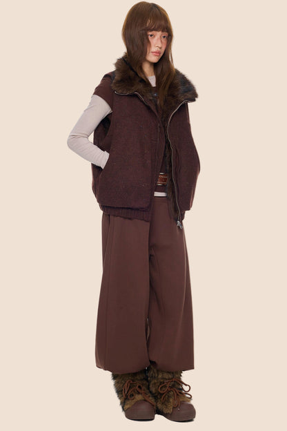 Furry Stand-Up Collar Vest