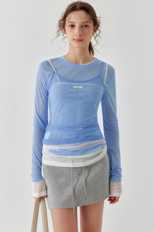 Summer Secrets Blue Layered Sun Shirt Set-Up