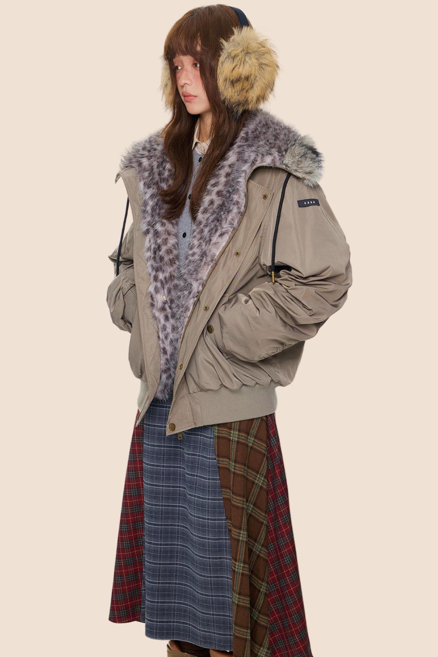 Leopard Print Hooded Jacket