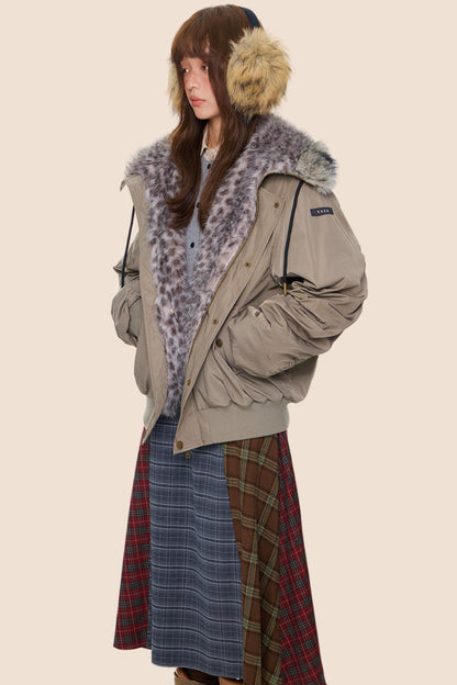 Leopard Print Hooded Jacket