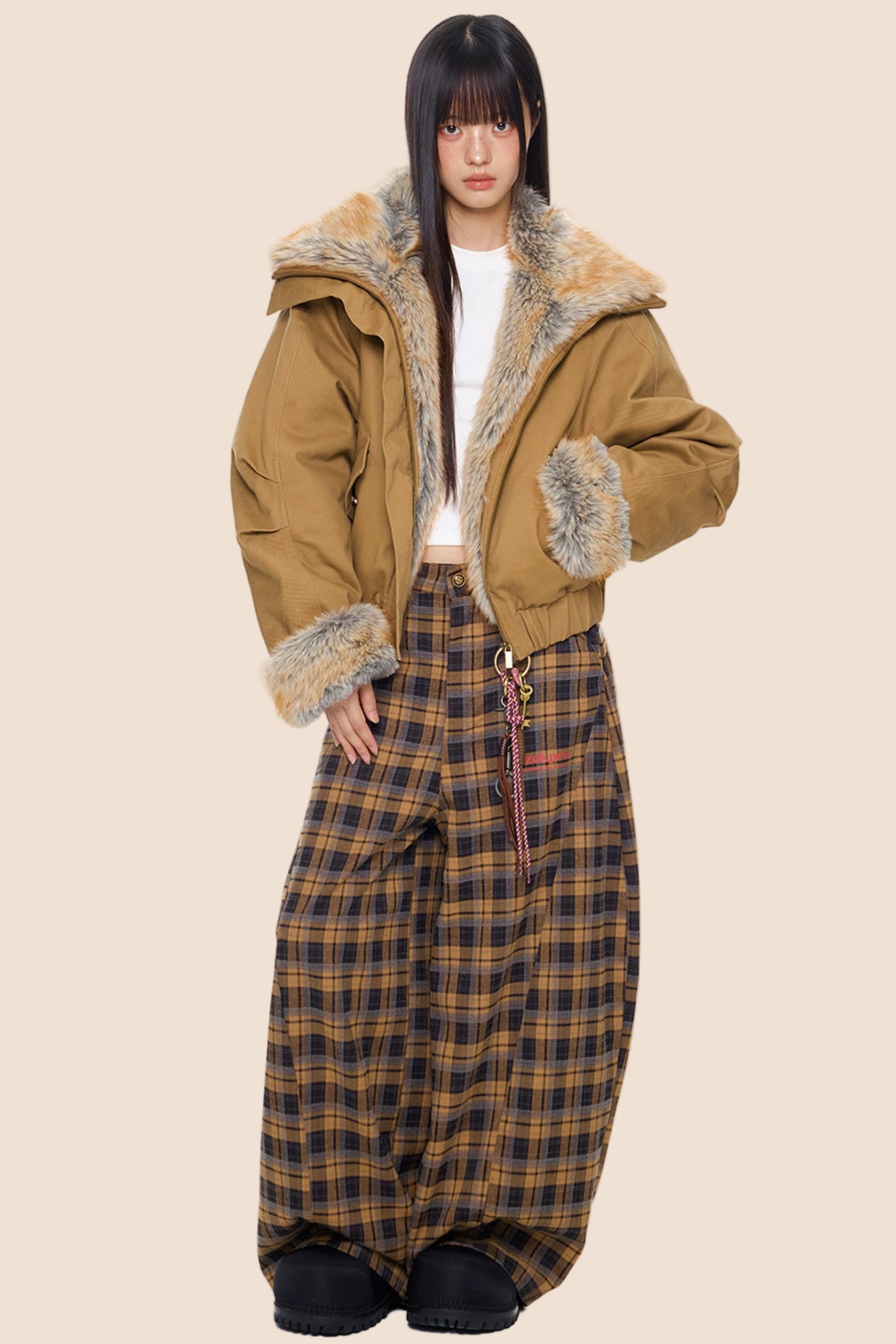 Furry Lapel Cotton Jacket