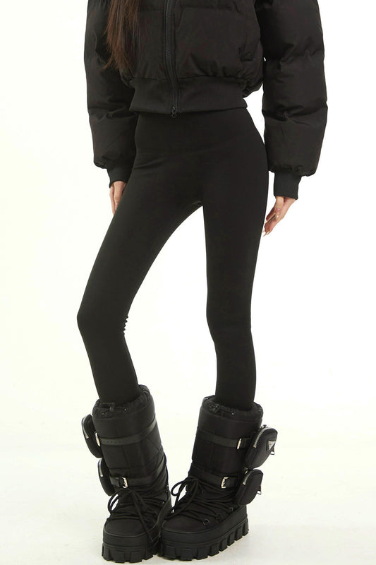 Black High-Waisted Autumn Pants
