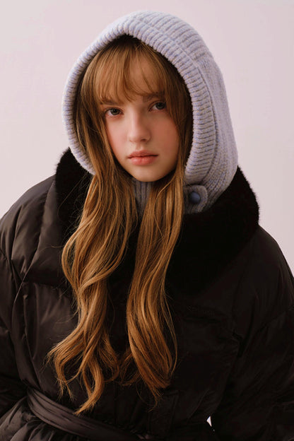 Sheep Wool Blend Knitted Balaclava