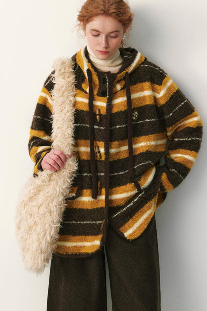 Melard Striped Hooded Coat