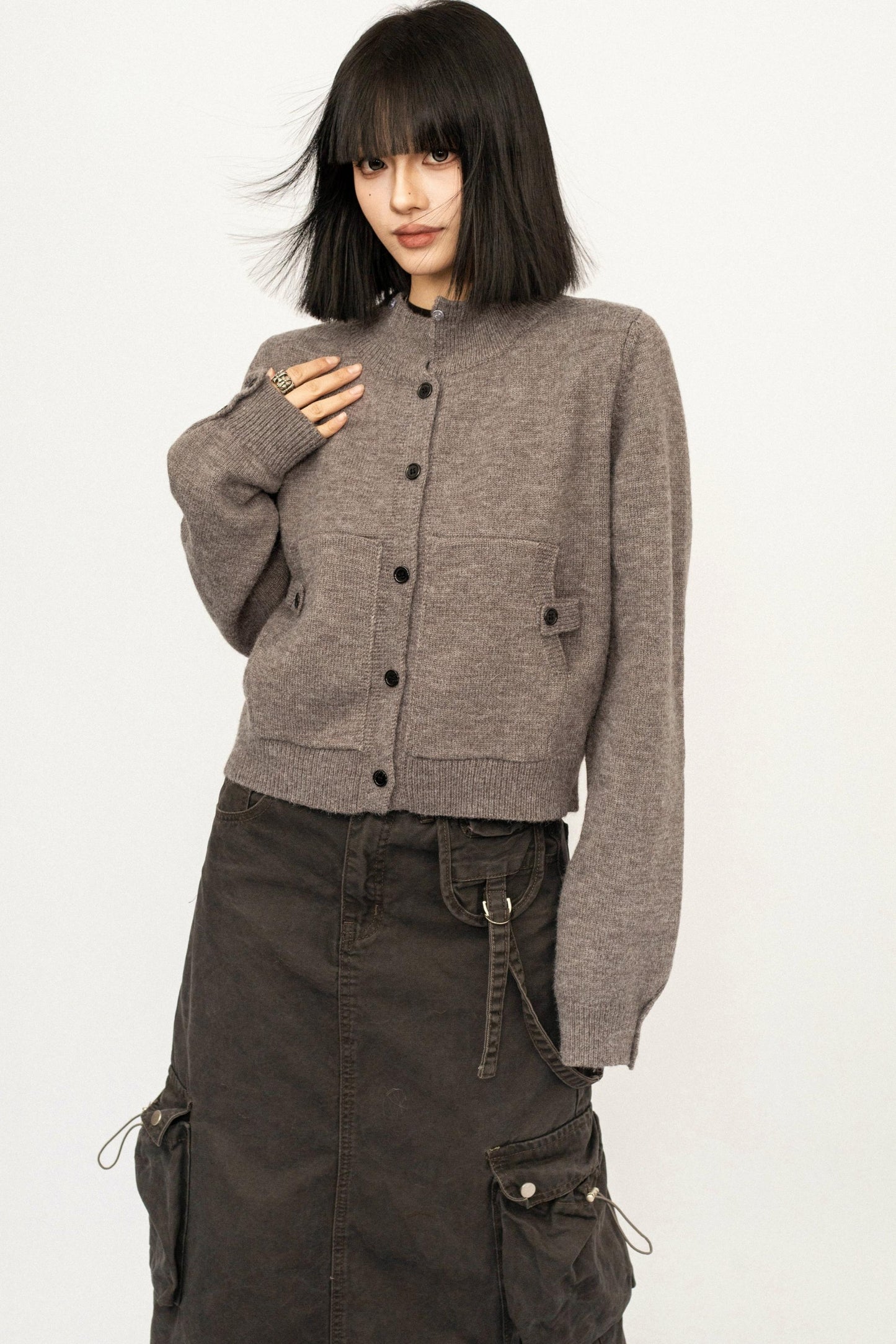 Retro Fur Collar Cardigan Jacket