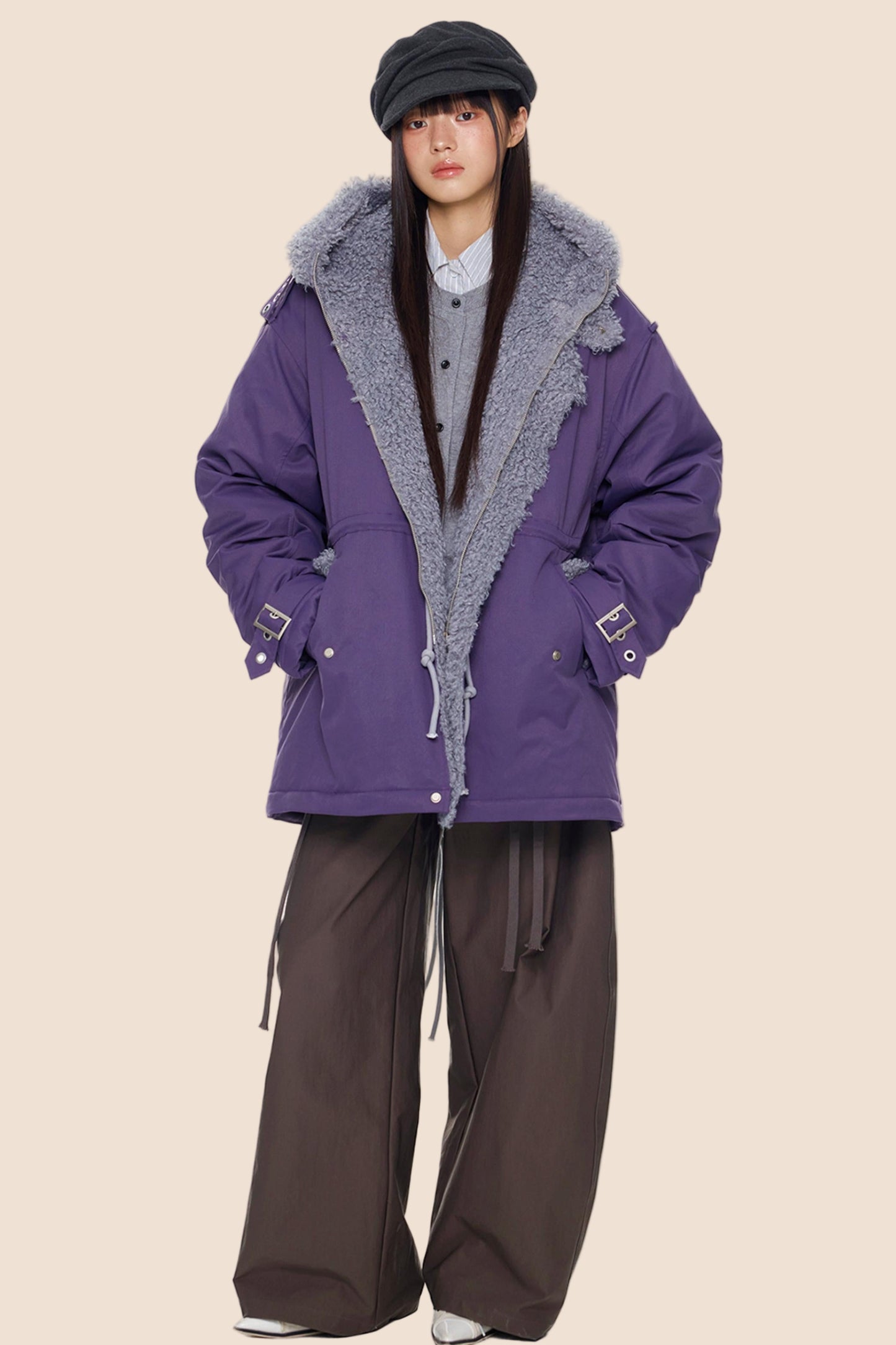 Furry Hooded Cotton Jacket