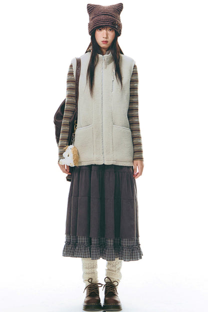 Striped Cat Ear Knit Hat