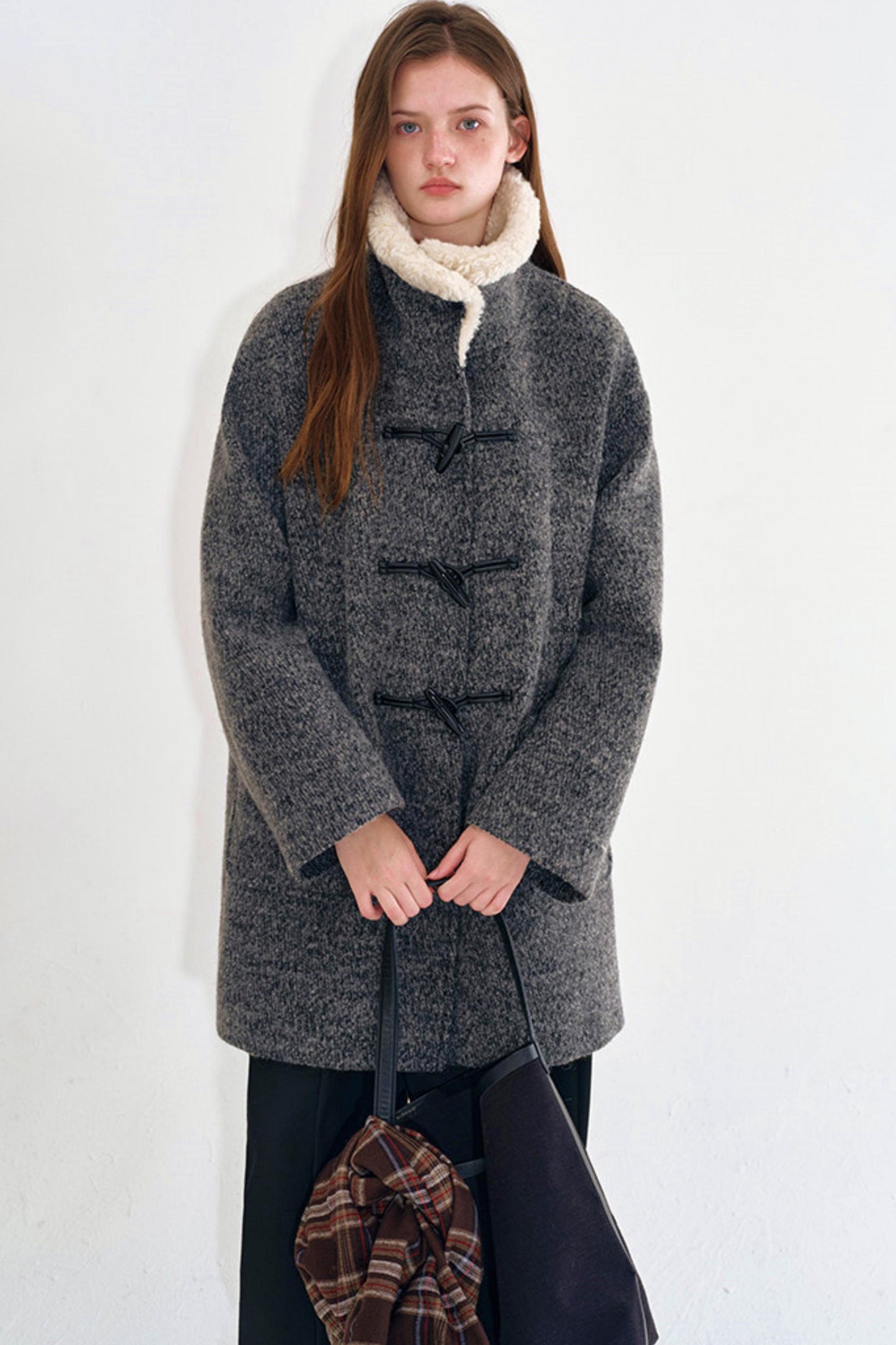 Snowflake Wool Fur Collar Coat