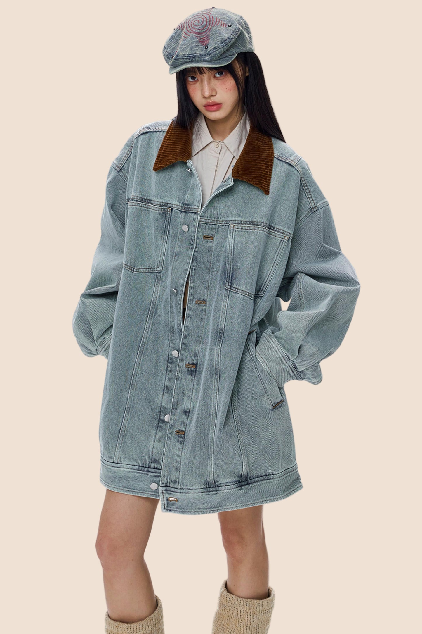 Vintage Denim Cargo Jacket