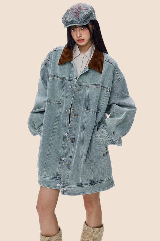 Vintage Denim Cargo Jacket