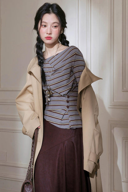 Blended Texture Irregular Skirt