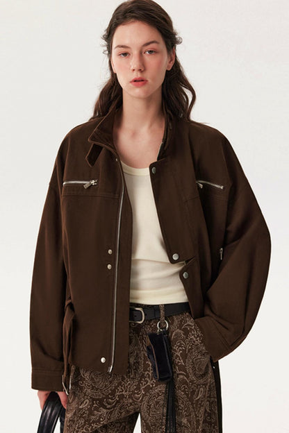 Silhouette Distressed Lace-Up Jacket