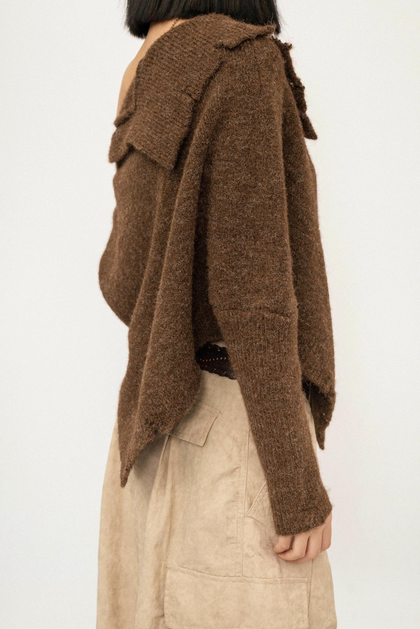 Retro Off-Shoulder Knit Sweater