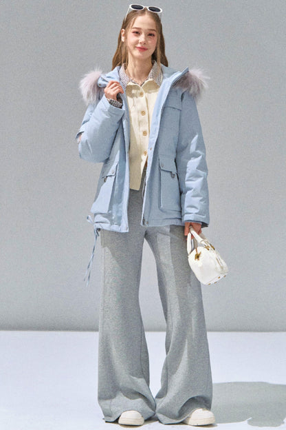 Grey Straight-Leg Sweatpants