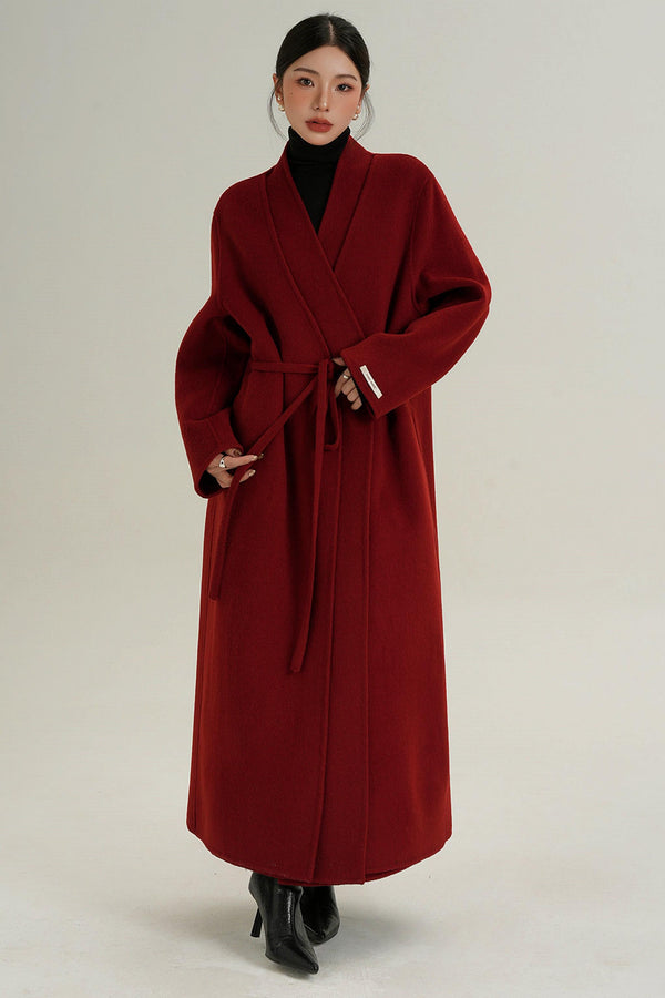 Sophisticated Red Wool Coat