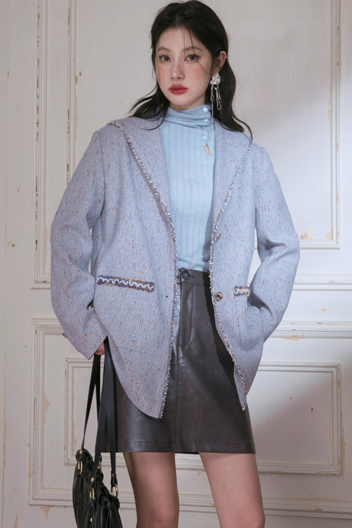 Mottled Wool Short Coat
